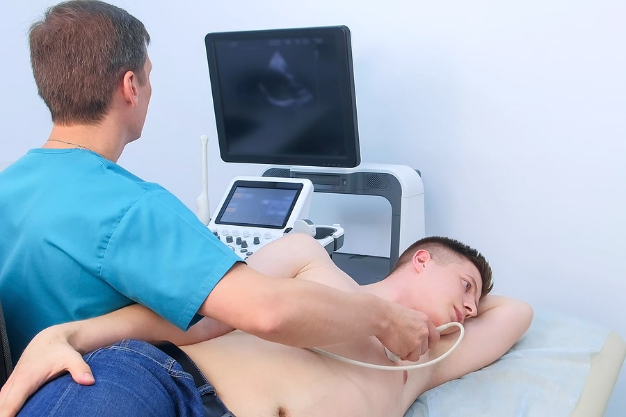 Echocardiogram being performed