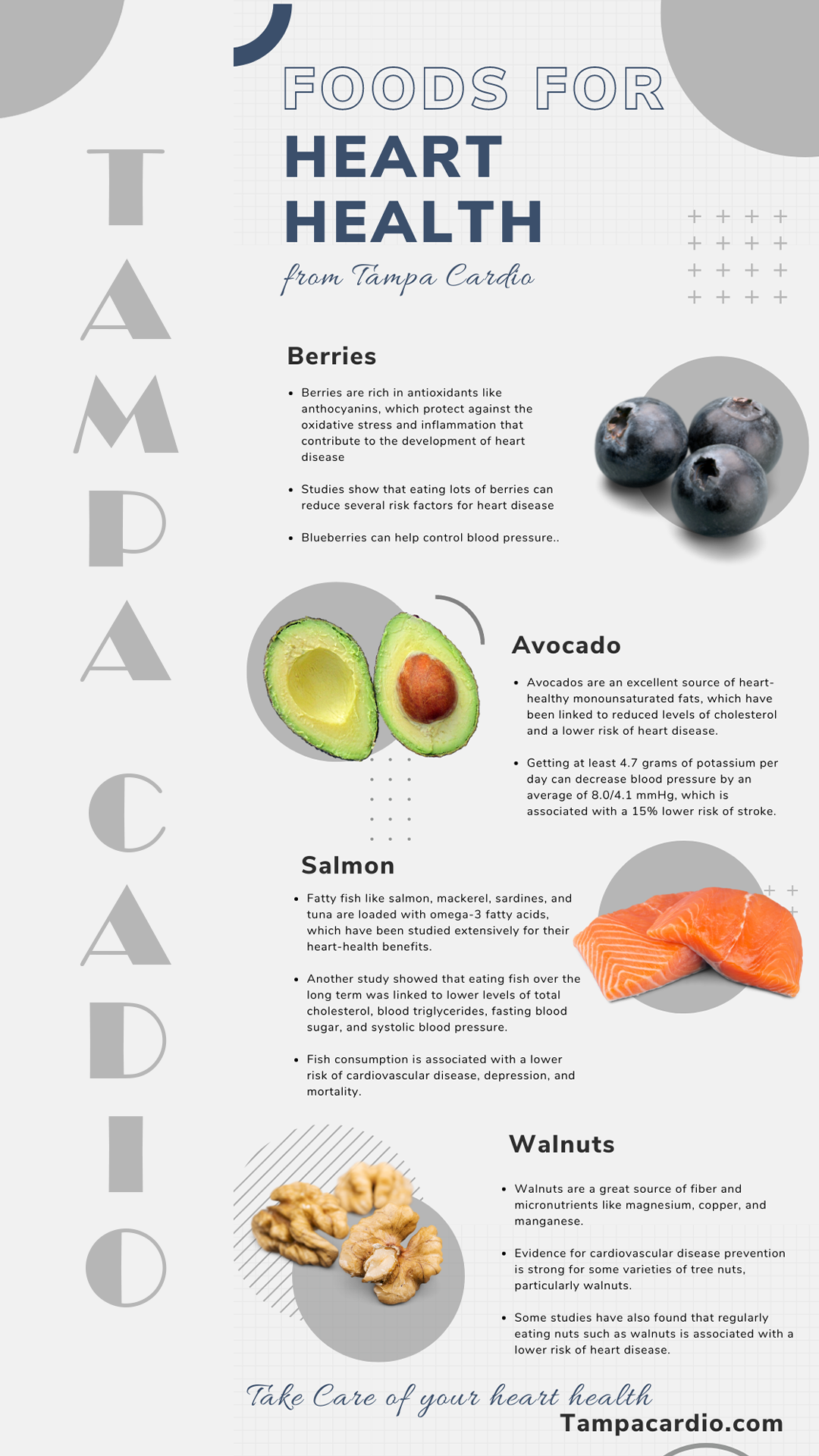 Tampa Cardio Heart healthy foods infographic